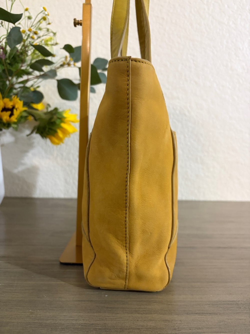 Lucky Brand Yellow Leather Tote Bag - Picture 5 of 12